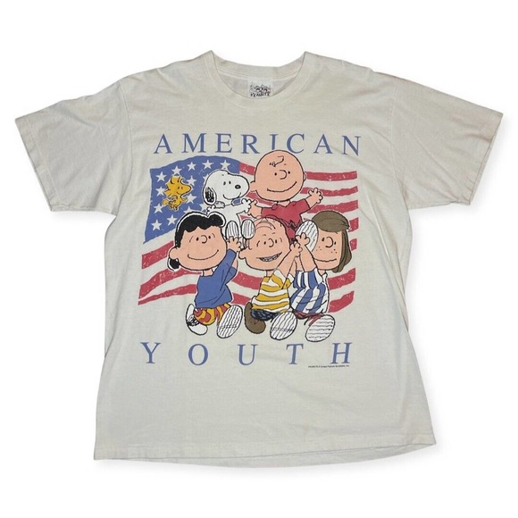 RARE vintage peanuts ‘american youth’ 4th of july tshirt made in USA size XL